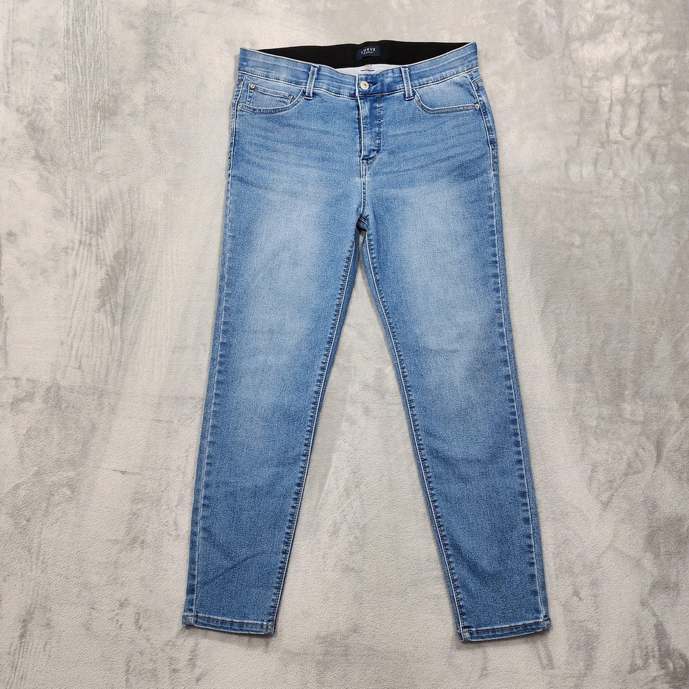 Curve Appeal Jeans Womens 12/31 Blue High Rise Skinny Slim Stretch Denim Ankle
